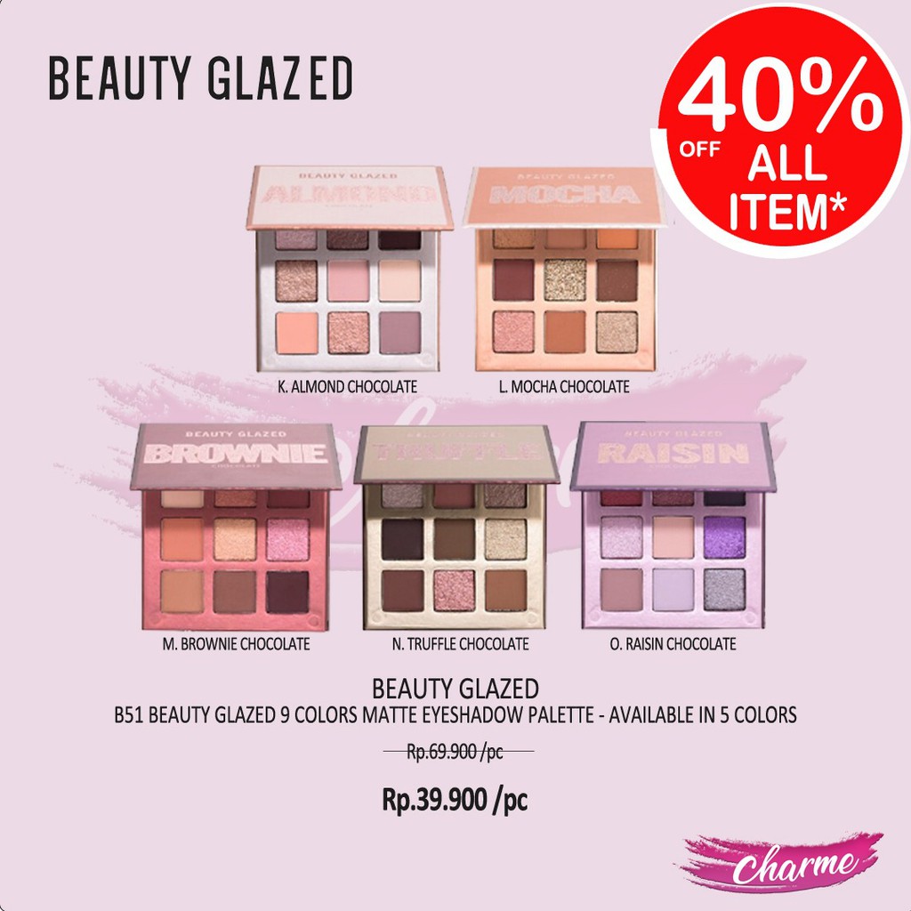 (READY &amp; ORI!) Beauty Glazed 9 Colors Warna Eyeshadow Planet Edition B51 B 51 Mars Peach Almond saturn mocca truffle brownie peach jupiter uranus neptune mint berry lemon melon raisin