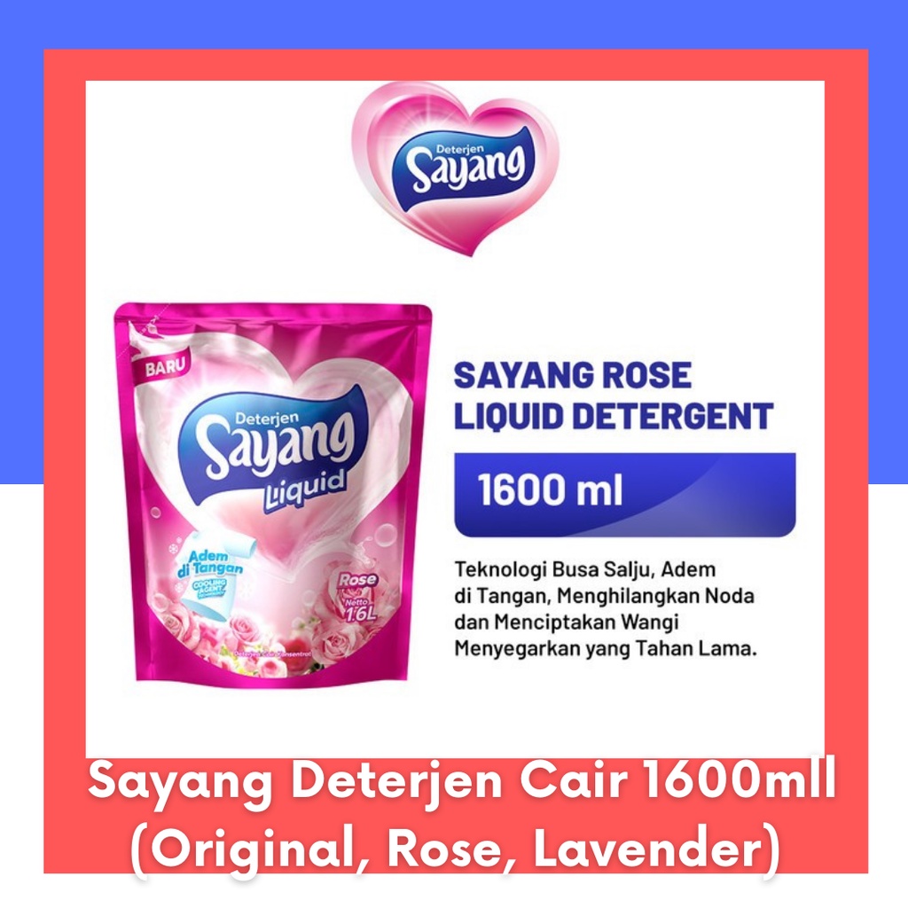 Deterjen Cair Sayang 1600ml (Rose/Lavender/Original Fresh)