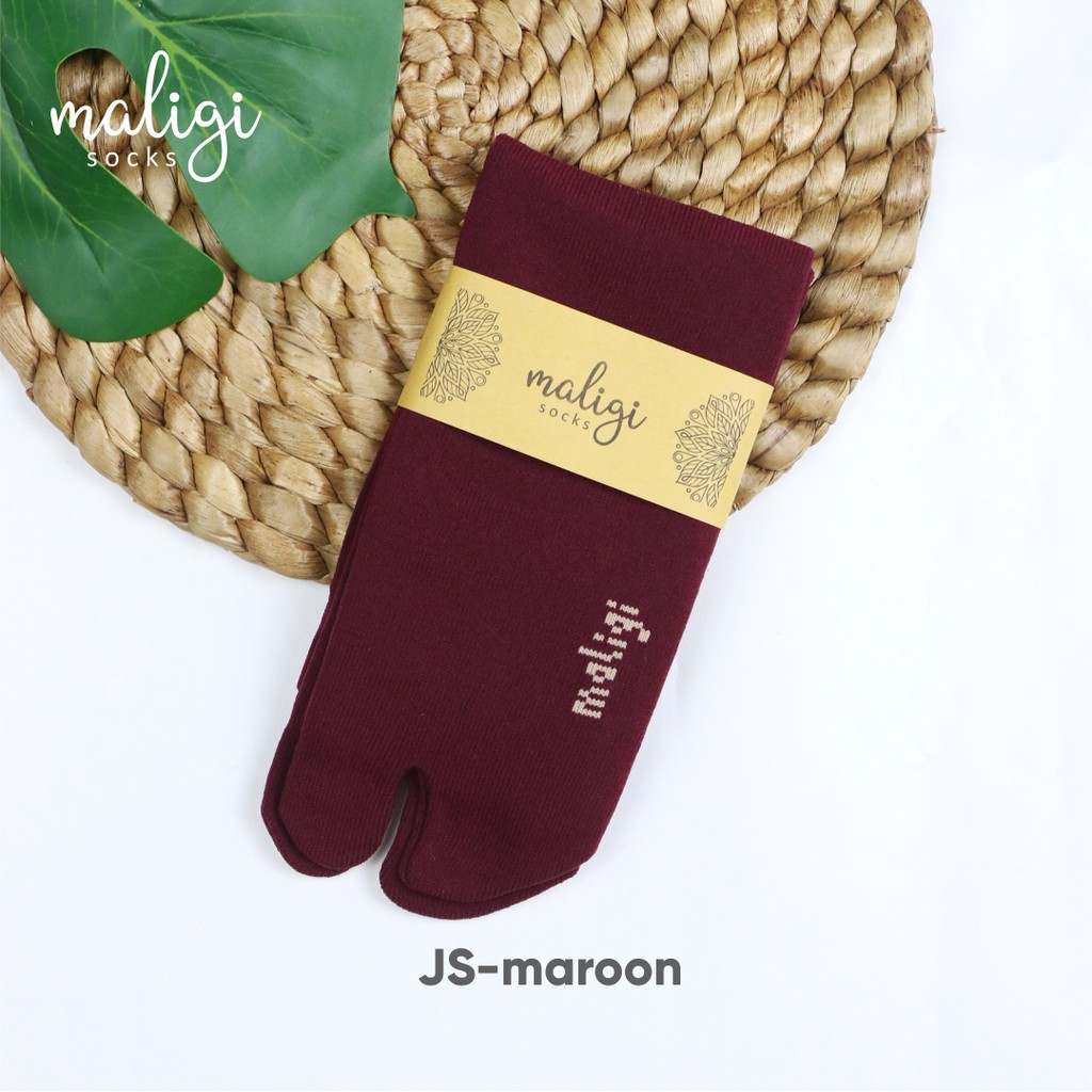 Kaos Kaki Jempol Panjang / Maligisocks / kaos kaki polos/ JL- Cream-MAROON