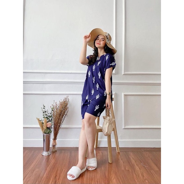 Aisha set pendek dan panjang/setelan santai/kekinian