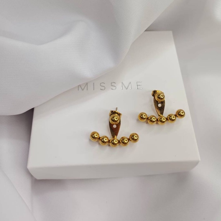 anting cantik pesta two model titanium + box