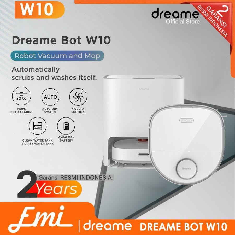 Dreame Bot W10 Self-Cleaning Robot Vacuum and Mop 4kPa Sapu dan Pel