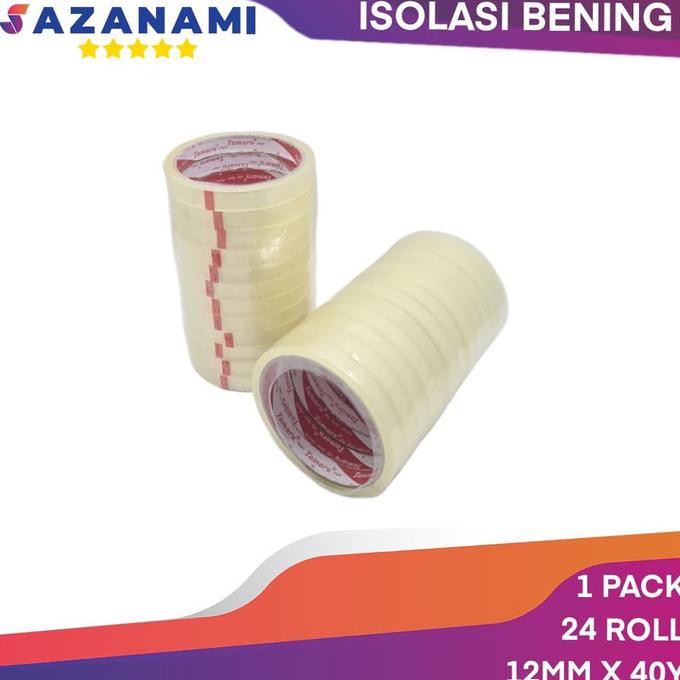 

2 Lusin isolasi Tamaru 12mm X 40Y 1/2" Inch isolasi selotip bening