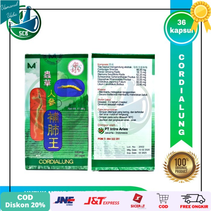 

◾COD◾ Cordialung - Obat Paru paru basah - Sesak Nafas - flek
