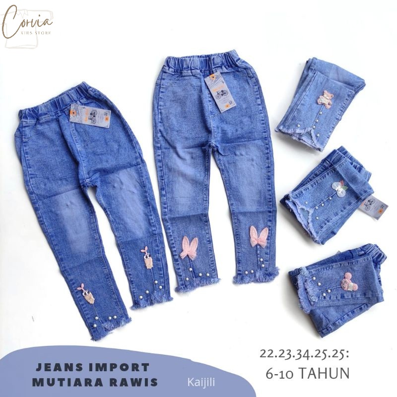 Celana Panjang Jeans Levis Anak Import Perempuan Cewek Mutiara 6 7 8 9 10 Tahun Rawis