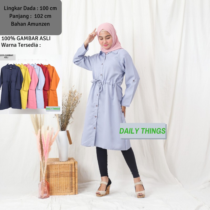 Daily Things Tunik Lebaran Kancing Serut Karin Fit XL LD 100cm