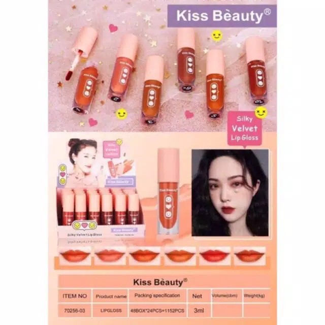 (CYBER) COD TERMURAH (Per Satuan) Kiss beauty silky velvet lipcream TERMURAH DAN TERLARIS