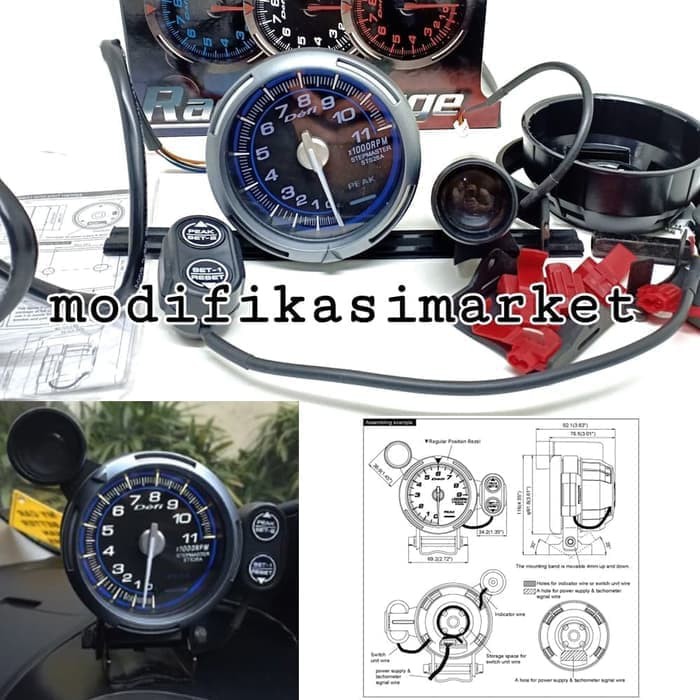 DEFI TACHOMETER RACER GAUGE C2 UNIVERSAL Murah