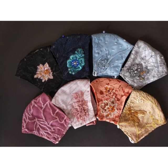 Flash Sale Promo |masker Kain Bordir Brokat Cantik | Masker Pengantin | Masker Hijab | dk8a0msawpLOK
