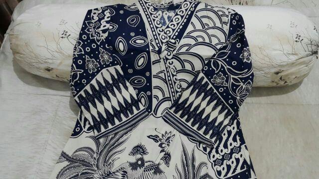 Atasan Blouse Batik Wanita Lengan Panjang Bahan Katun Stretch, 262 Ane#