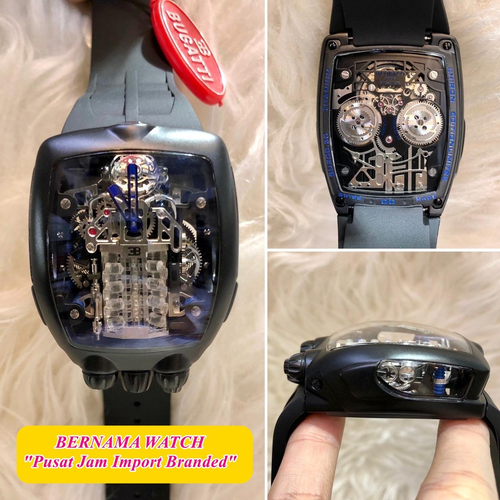 Bayar Ditempat Jam Branded Jacob and Co Bugatti 45mm Matic Swiss Eta Clone 1.1 Safir Glass
