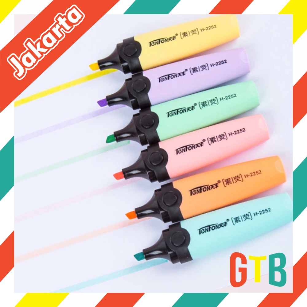 

❤️GTB❤️ Highlighter Pen Highlighter Pastel Colour Pen Journal Marker Pen Alat Tulis Replacement Penanda Warna S016