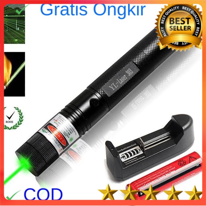 Laser Senapan Hijau Green Laser Pointer 303 / Green Laser Batrai Cas / Green Laser Murah Camping Ala