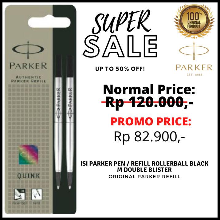 

Isi Parker Pen / Refill Ballpoint Black M Double Blister - Hitam