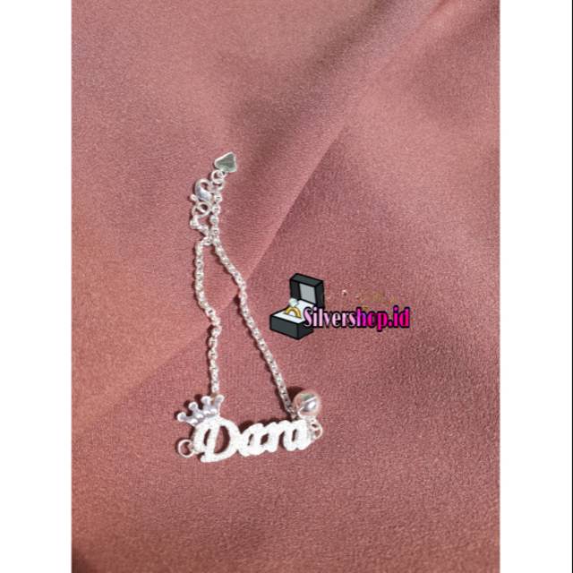 Gelang nama kerincing satu perak asli