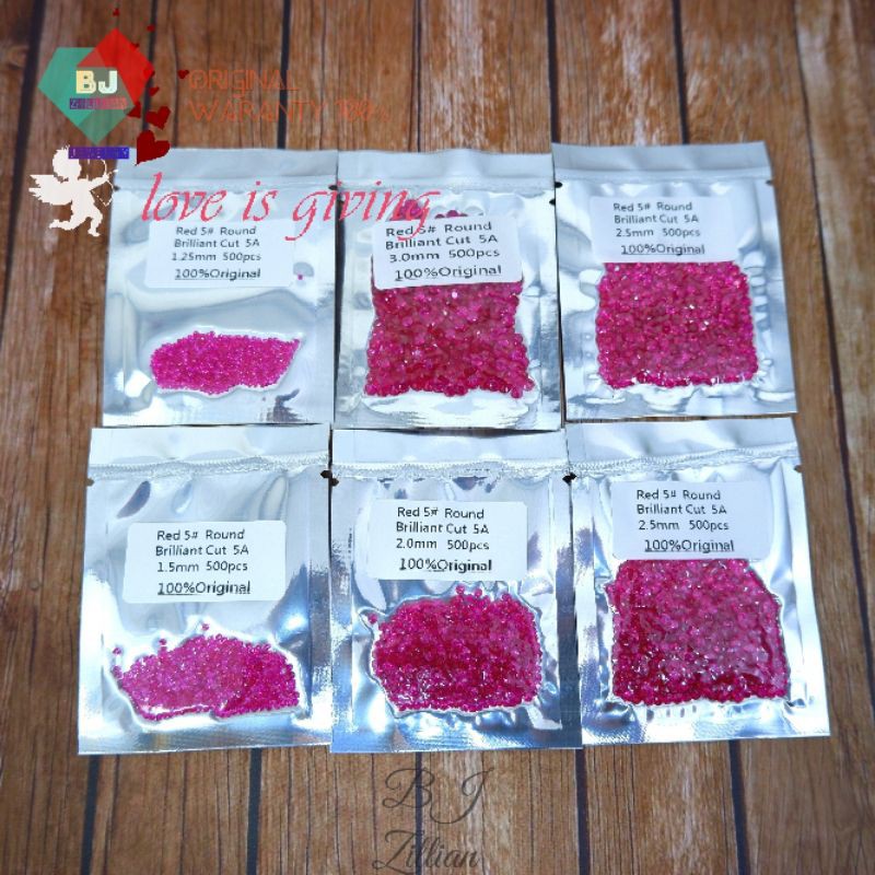 Batu Permata Red Pink Ruby Created 1 pack Original Quality - 9mohs A5 Quality