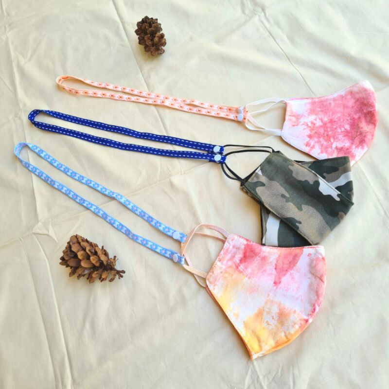 Pita Strap Masker Bunga Gantungan Hanging Tali Kalung Tiedye Evo Mask Lanyard Custom