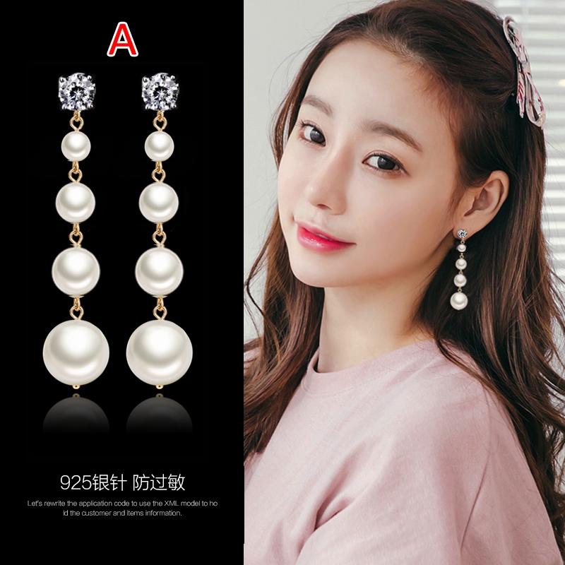 Anting Fashion Wanita Korea Style Dengan Design Modern Model Stud Diamond Mix Mutiara Import 427