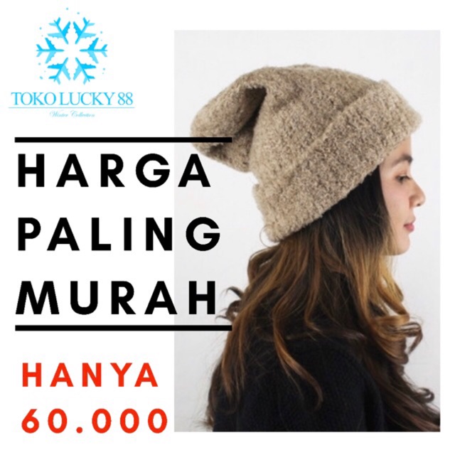 IMPORT Hat Beanie Fluffy Topi Kupluk bludru bulu lembut