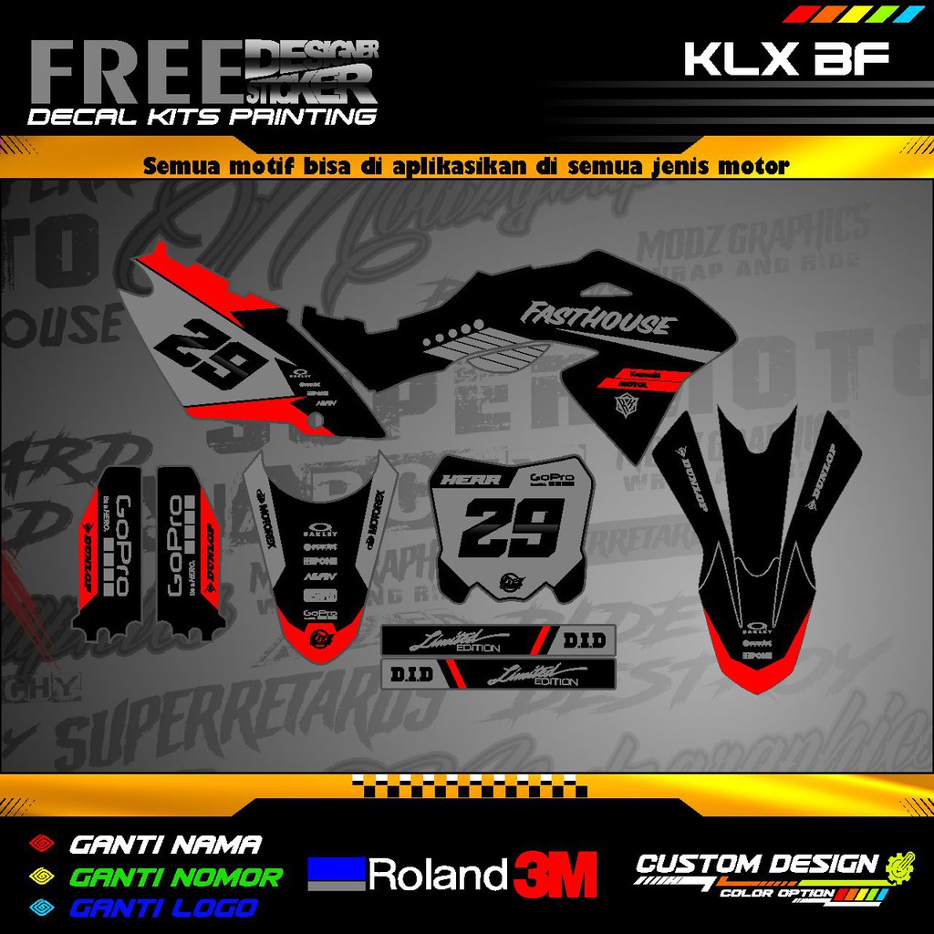 Decal Stiker Motor Kawasaki KLX BF WS009