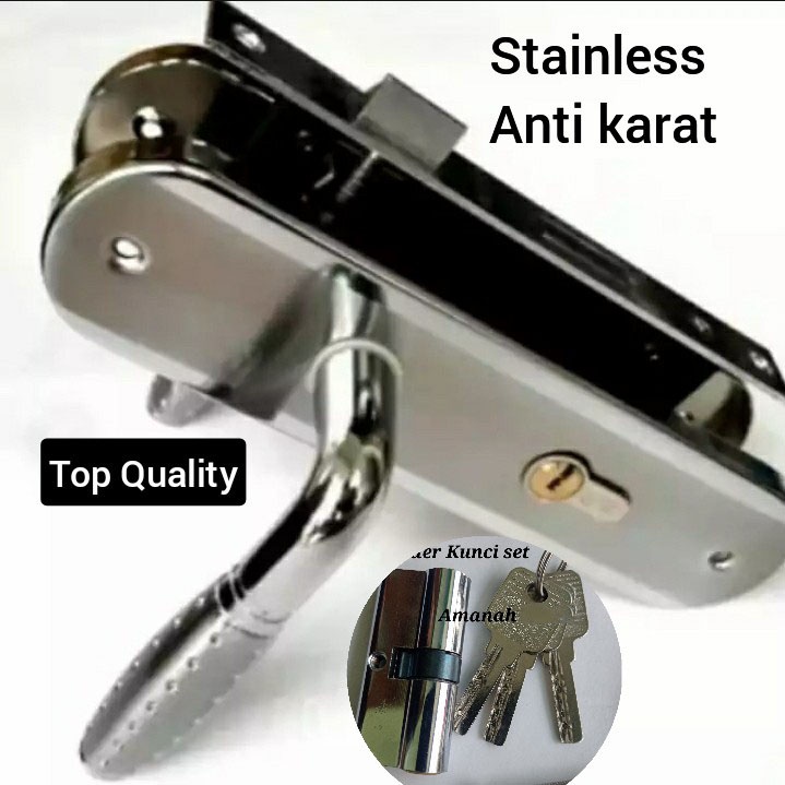 Ongkel Handle Kunci Pintu Kamar / Gagang Pintu Kamar Satu Set Kunci