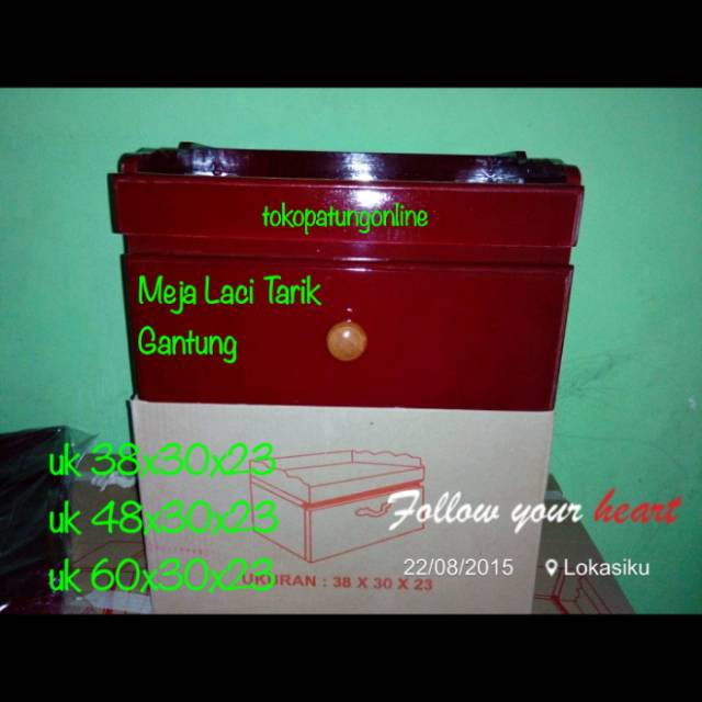 Meja Gantung Laci Tarik Uk 60