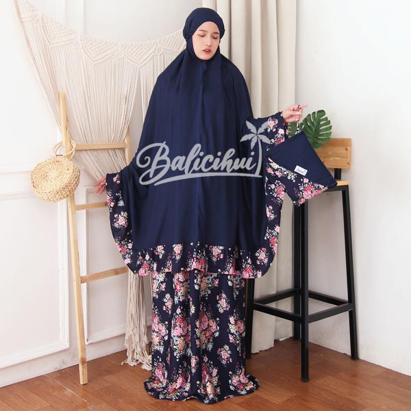 Balicihui Mukena Nadia Navy 1 Mukena Bali Jumbo Mukena Bali Dewasa by Balicihui