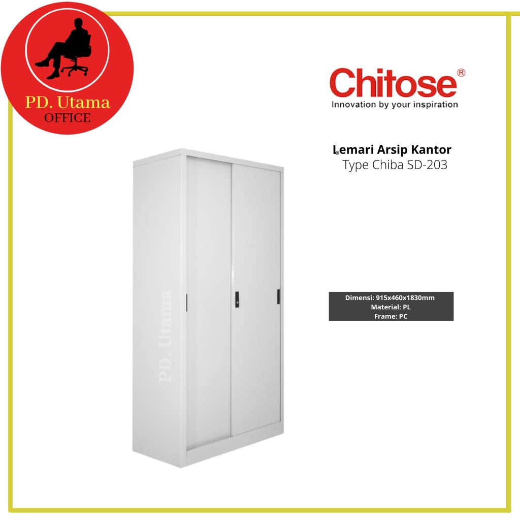 Lemari Arsip Besi Pintu Sliding Chitose SL-1830 Lemari Arsip Kantor