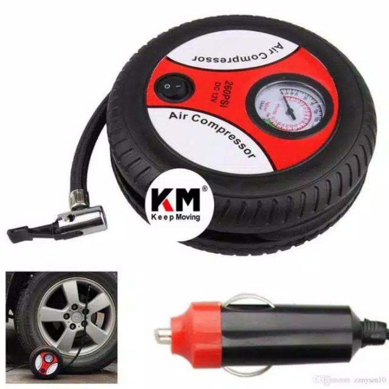 Air kompresor mini compressor - pompa ban mobil sepeda bola