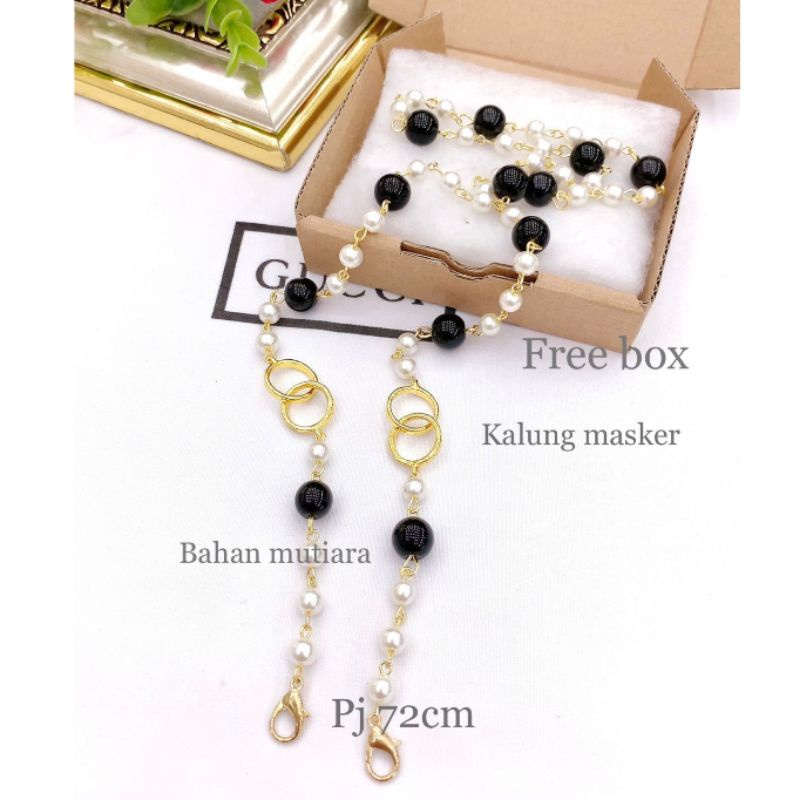 Kalung masker Fashion import Strap Masker Premium Mutiara Pearl Rt9122