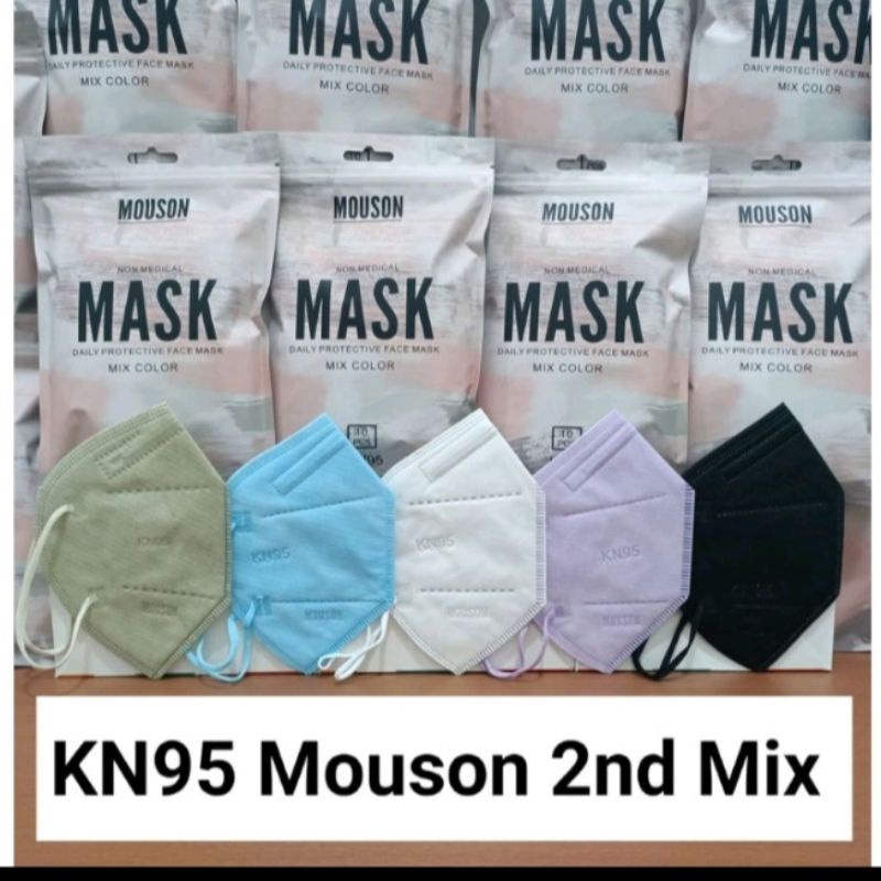 MASKER KN95 DISPOSABLE FACE MASK ISI 10PCS MASKER KN95 MOUSON,Y&B PRO,WEMASK,DAN MASKER KN95