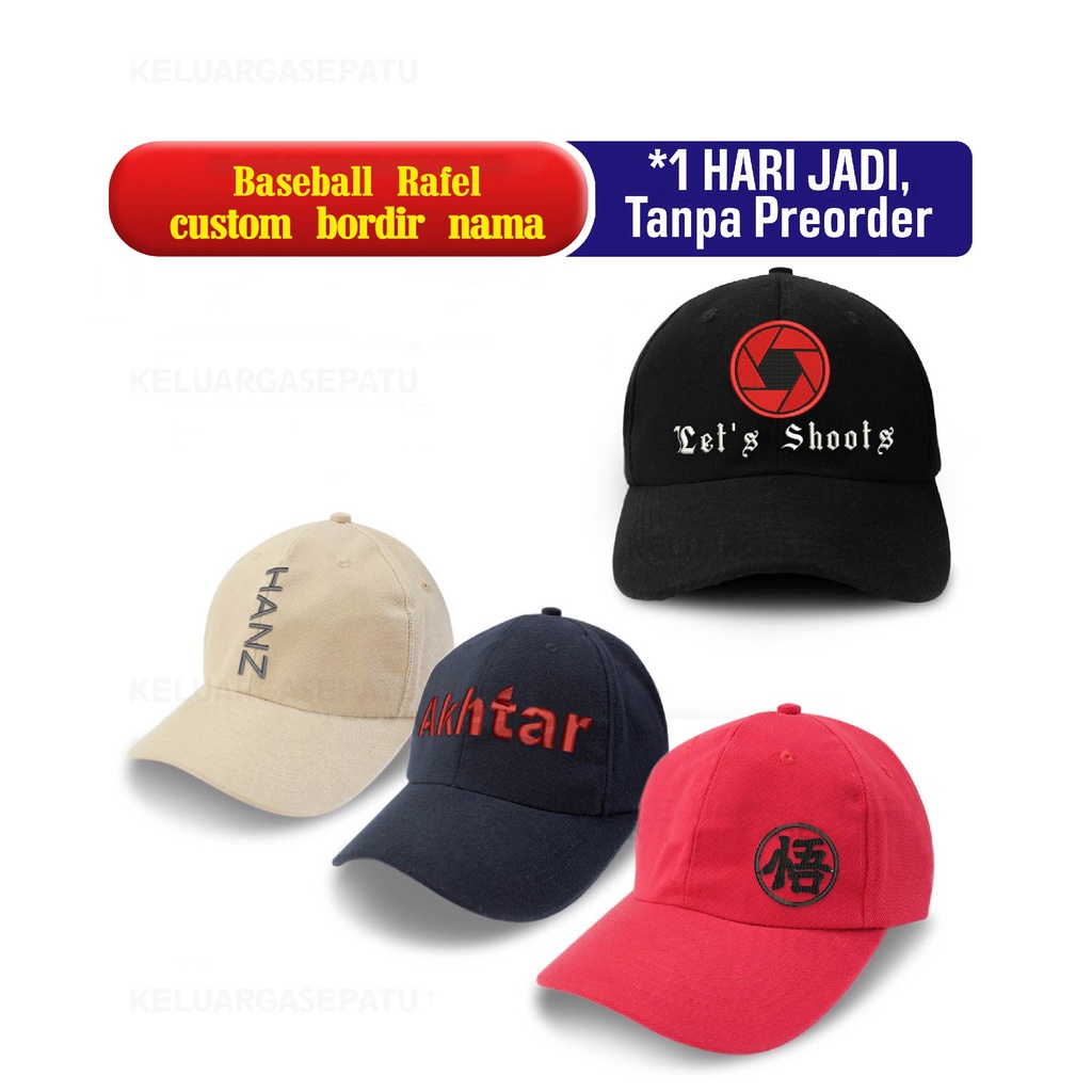 TOPI POLOS BORDIR NAMA TOPI CUSTOM NAMA SATUAN TOPI BASEBALL PRIA PREMIUM RAFEL TOPI WANITA BESI