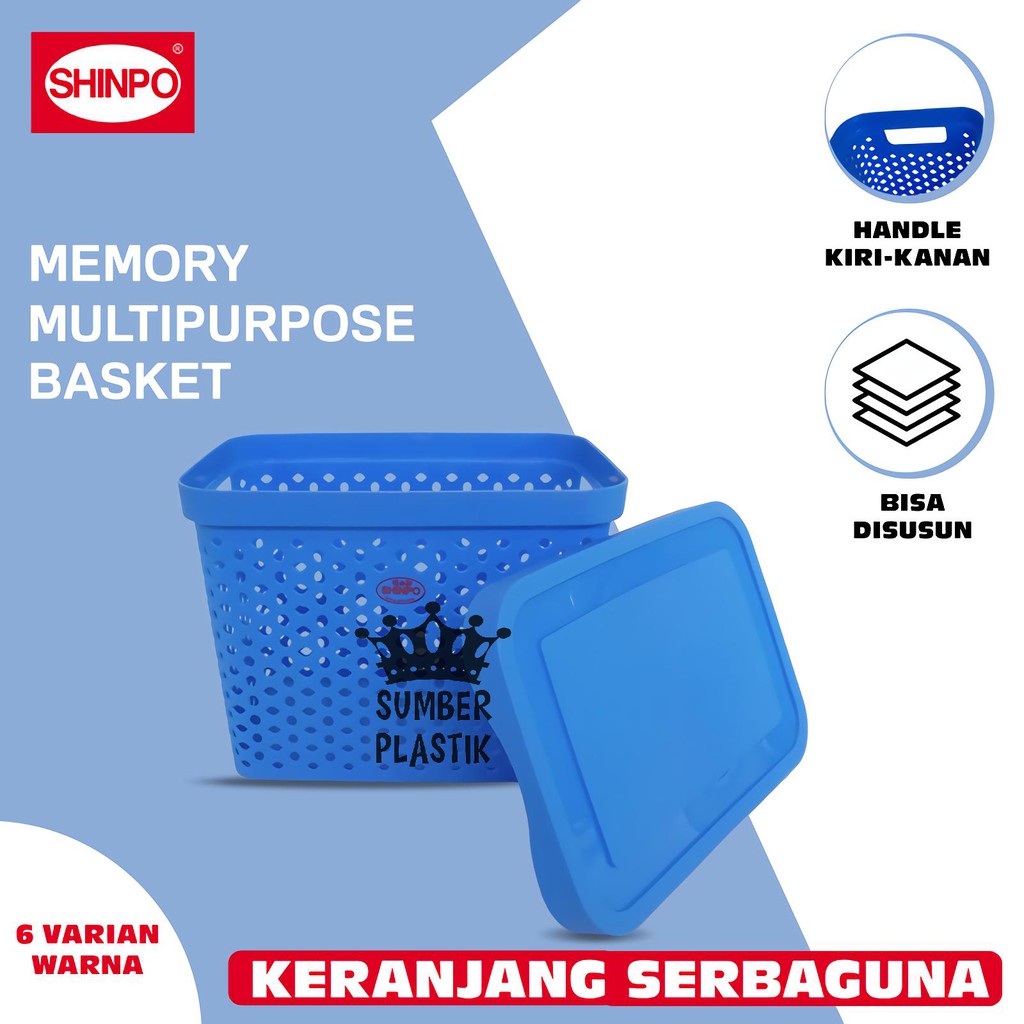 SHINPO Keranjang Plastik Serbaguna SPO SIP-257 Dengan Tutup Memory Multipurpose Basket