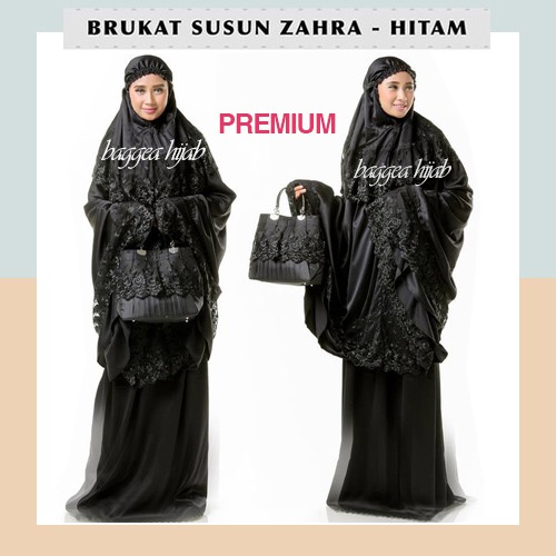 Mukena Katun Jepang Dewasa Mukena Bali Terusan Mukena Motif Cantik Mukena Brokat Hitam PREMIUM