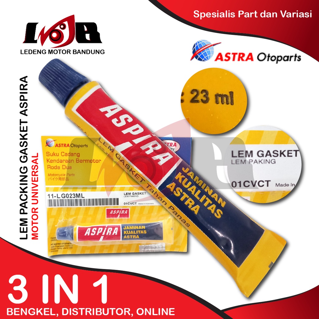 Aspira Lem Gasket Paking Auto Sealer Motor Anti Panas 23 ML Universal Matic Bebek Sport