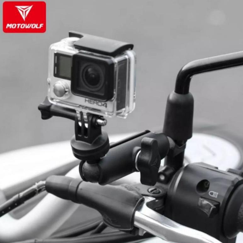 holder bracket breket camera go pro NEW NMAX NINJA XMAX dll MOTOWOLF di spion untuk motor dan sepeda