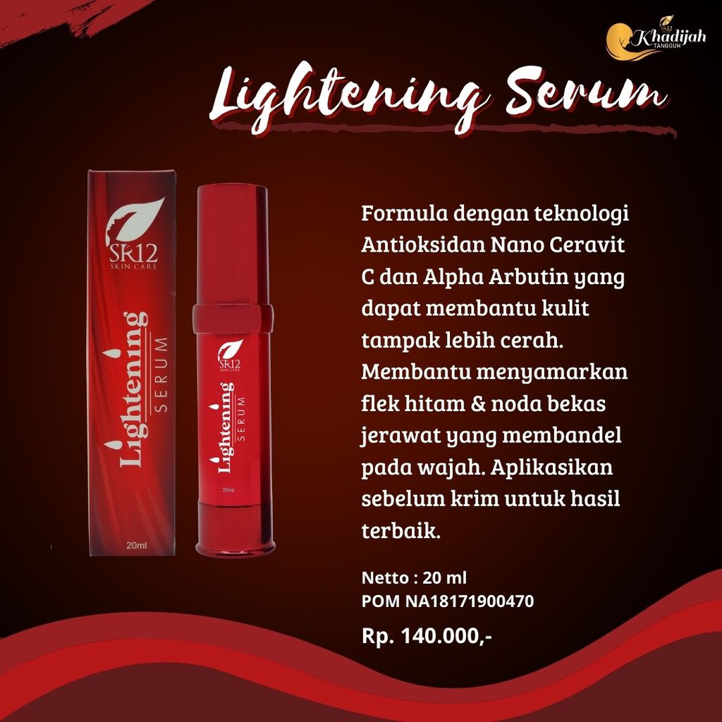 SR12 LIGHTENING SERUM / HALAL / BPOM / HERBAL AMAN / PRODUK MUSLIM / SKINCARE INDONESIA