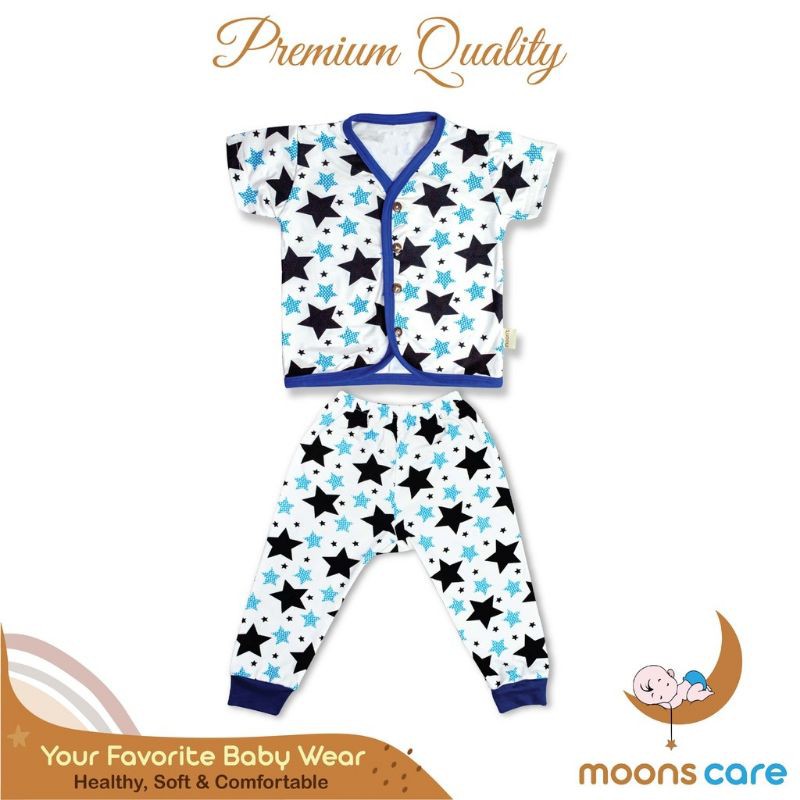 MOONS Stelan kancing Campur Premium | Setelan Baju Pendek Celana