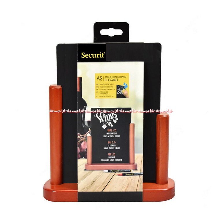 Securit Table Chalkboard Papan Tulis Meja Dengan Bingkai Frame Siluet Elegant A5 23x20cm