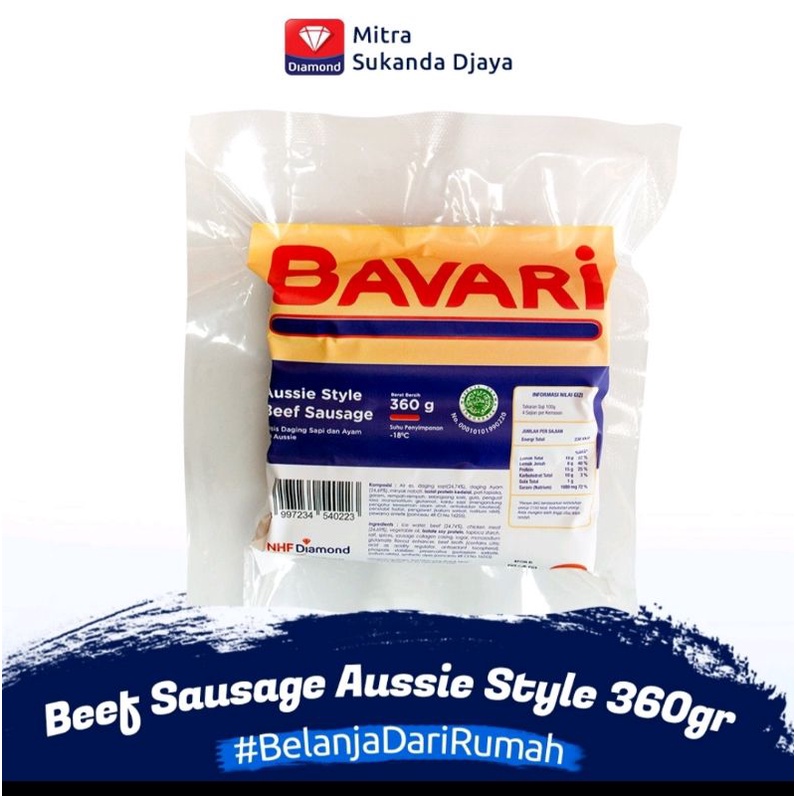 Bavari Beef Sausage Aussie Style 360 gr