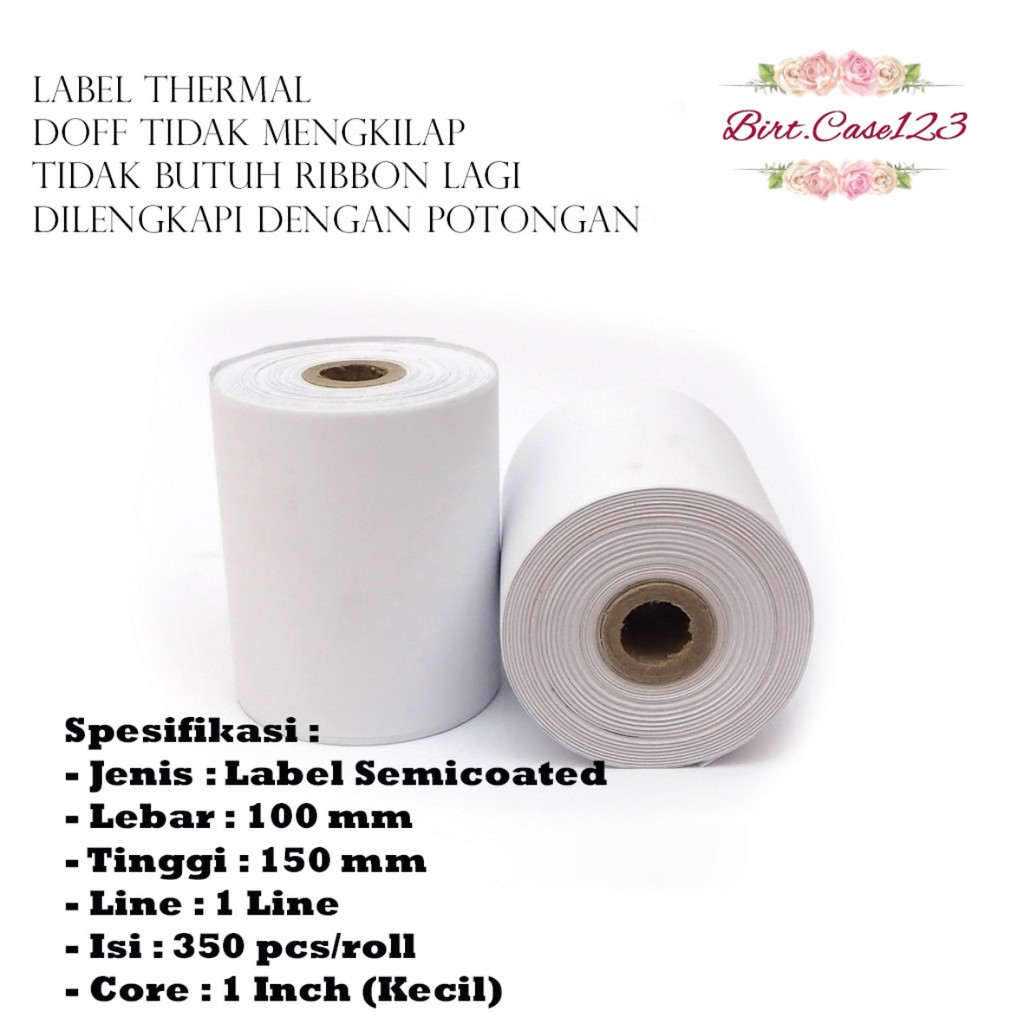 Kertas resi Label Sticker Direct Thermal A6 10x15cm 100x150mm Barcode Stiker Termal jnt jne shopee BC2004