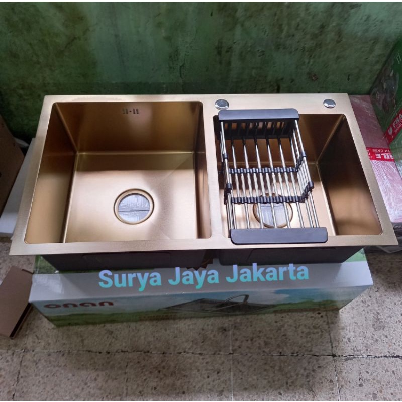 Kitchen sink ONAN 8245 GOLD "ORIGINAL" / Kitchen sink kotak minimalis ONAN GOLD 8245