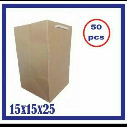 

50 pcsTas kertas paperbag toples kue 15x15x25