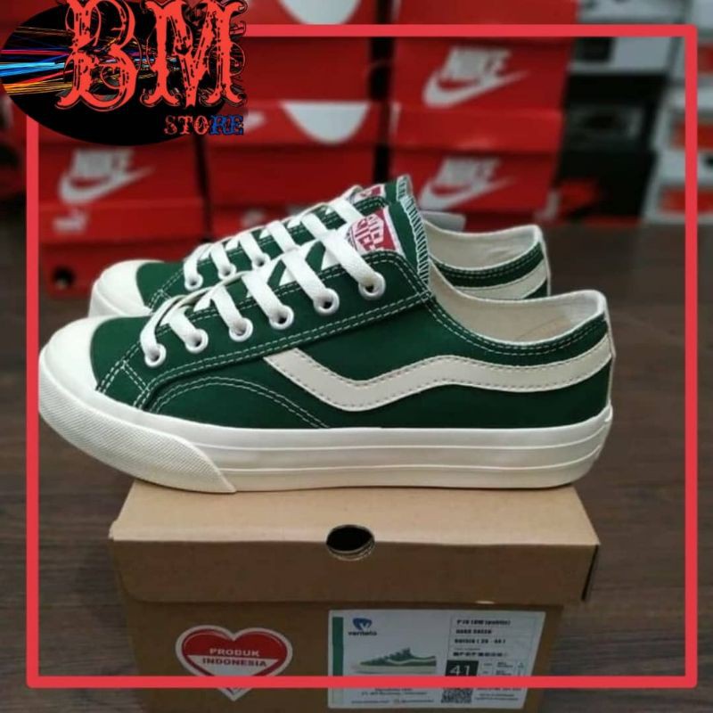 SEPATU VANTELA PUBLIC LOW GREEN GLOSSY ORI