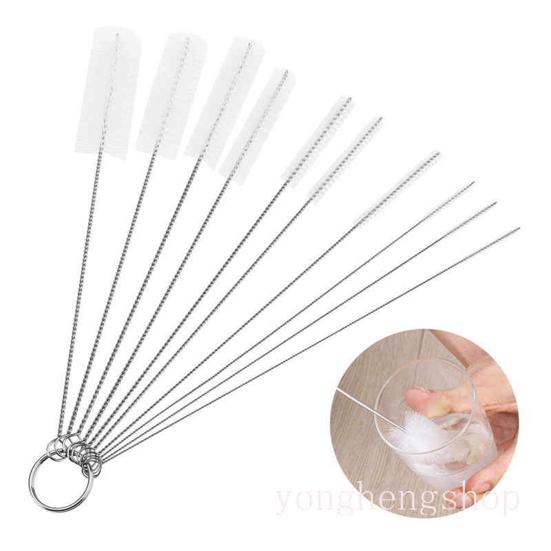 10pcs/set Rumah Sikat Pembersih Nilon Set Tabung Reaksi Botol Sedotan Alat Cuci Cleaner Tabung Pipa Alat Pembersih Keyboard Brushes