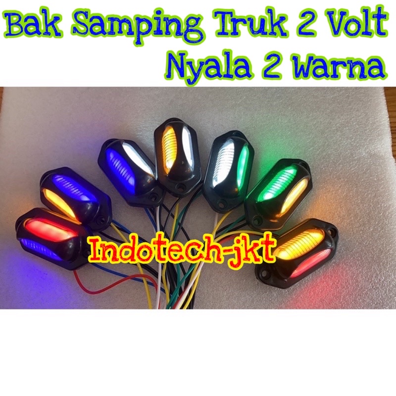 Lampu Bak Truk 24 Volt Model TRAPESIUM Nyala 2 Warna