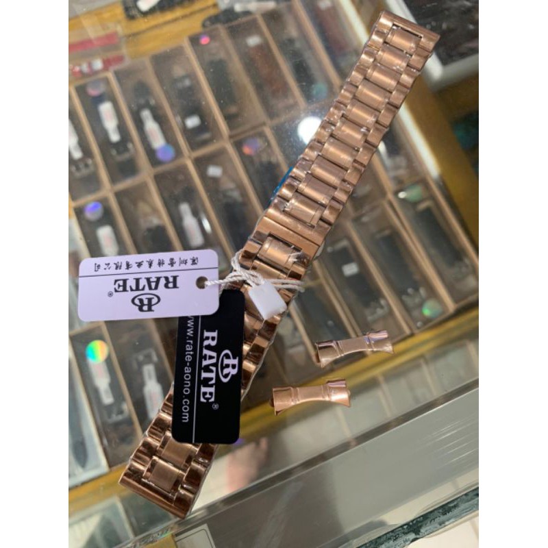 Strap Tali Jam Tangan rante rantai Original Stenlis teel ROSE GOLD buckle clik