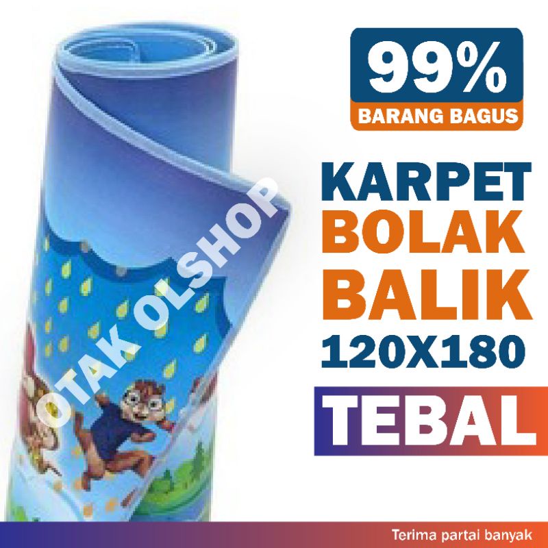 Tikar Karpet Bolak Balik Tebal Tikar Foam Motif Karakter / karpet tebal / matras