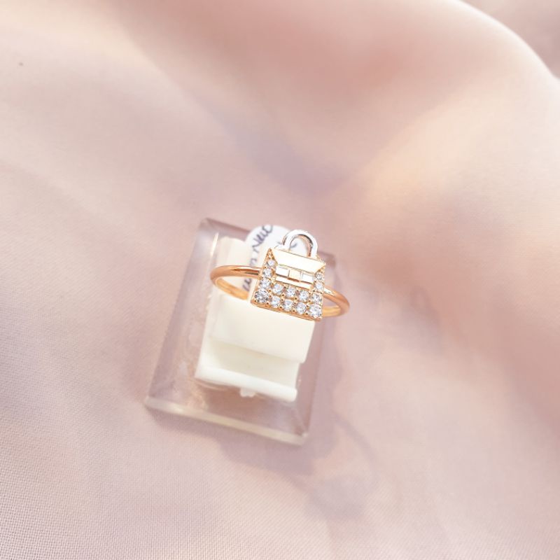 [NEW] Cincin fashion tas permata emas asli kadar 375 8K, perhiasan emas asli, cincin emas asli