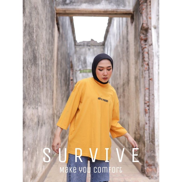 tunik survive oversize kuning